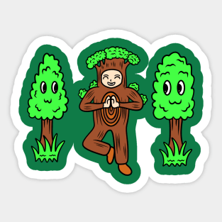 Funny tree pose Sticker